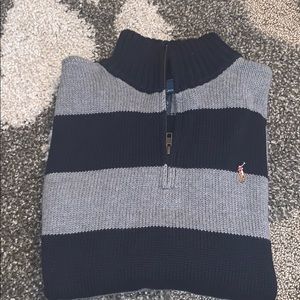 Polo by Ralph Lauren gray & navy striped sweater
